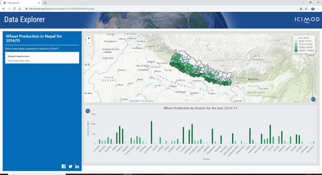 The Data Explorer application allows visualization of data as dynamic maps and charts and easy sharing of generated maps and charts on social media 