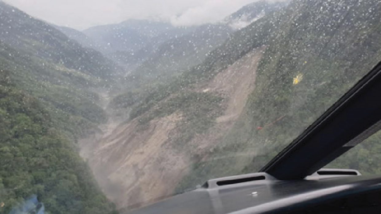 Photograph of the landslide dam