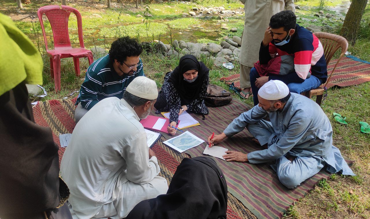 Majeed and team conducting a socioeconomic survey