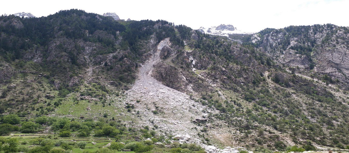 Mountain from where heavy boulders fell