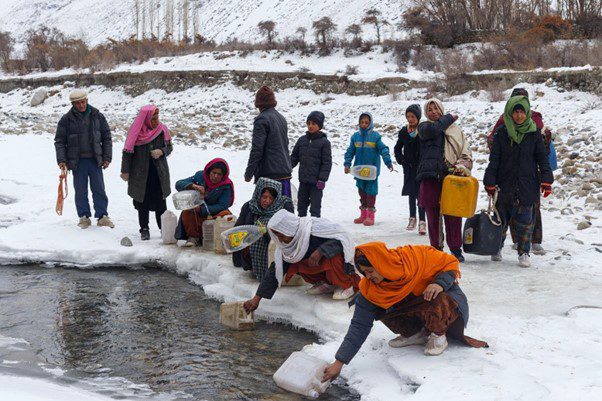 Group of Wakhi Women collecting water
